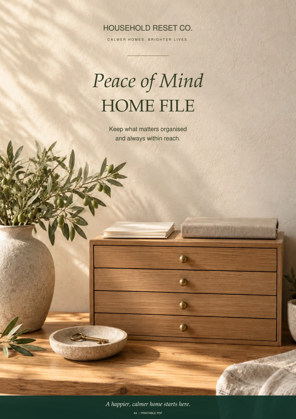 The current Peace of Mind Home File digital product cover